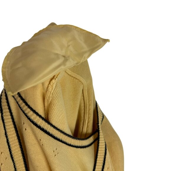 Vintage‎ Alfred Dunner Grandmacore Sz PLarge Yellow Cardigan Floral Embroidery - Picture 8 of 8